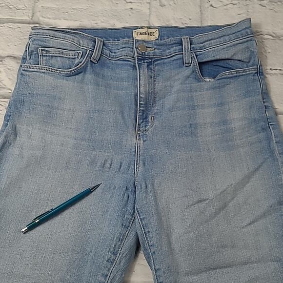 L'Agence Sada High Rise Cropped Slim Straight Leg Jeans in Bellevue Wash size 31 - Picture 12 of 12